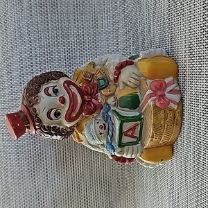 Vintage Ceramic Musical Clown Figurine from the 1970s Wind-Up Music Box